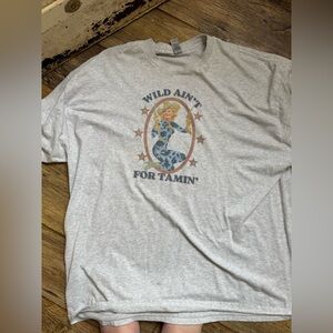 Gray Graphic T-Shirt with Wild Western Graphic